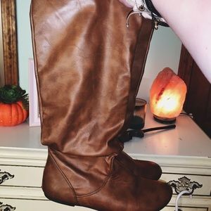 brown riding boots